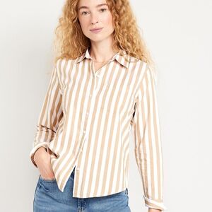 Striped Button-Up Women's Top
